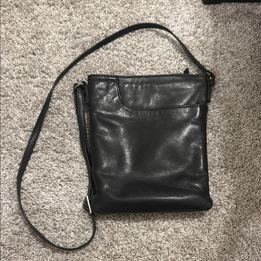 Black Leather Crossbody Bag